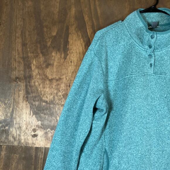 Eddie Bauer Womens Sweatshirt Green Radiator Fleece Snap Mock Neck 2XL - Picture 4 of 12